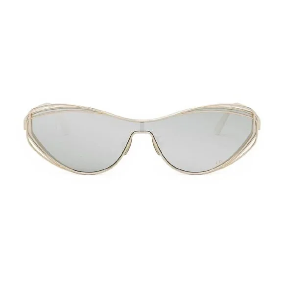 NEW DIOR GOLD/SILVER MIRROR WOMEN SQUARE SUNGLASSES display picture 1